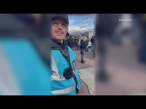 LGBTQ supporters confront Columbus officer seen high-fiving Proud Boys protester