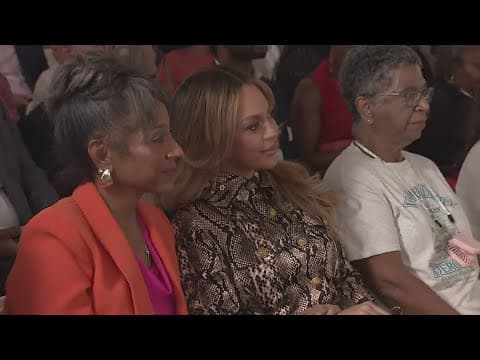 Beyoncé spotted at Knowles-Rowland Center rebuild ceremony in Houston