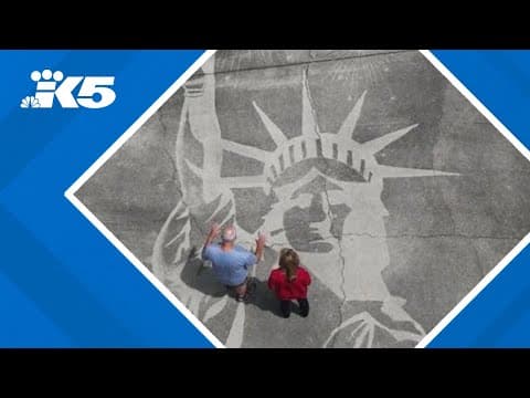 Alabama man creates patriotic pressure washer mural