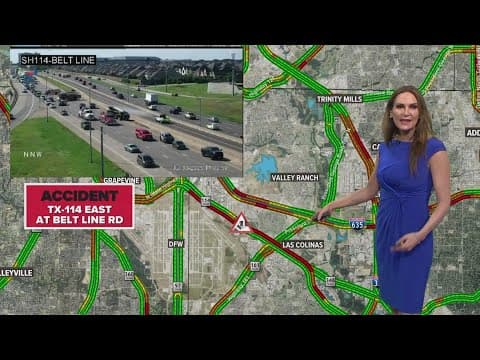Overturned semi-trailer causes delays on SH 114 eastbound near Esters Blvd in Irving