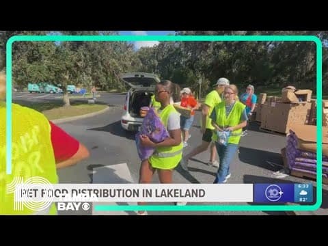 SPCA Florida, Lakeland Fire Department give away nearly 50,000 pounds of pet food