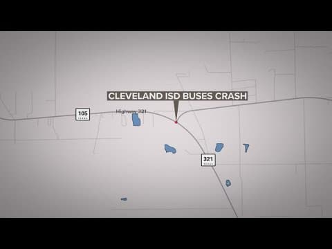 18 Cleveland ISD students taken to hospital as precaution after bus crash on Highway 105