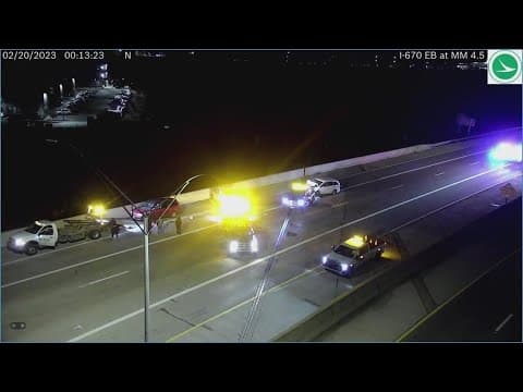 Police: Distracted driving likely cause behind officer being struck on I-670 near downtown Columbus