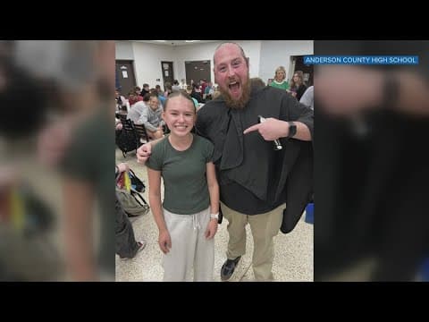 Anderson County teacher shaves his head after student gets perfect score in state testing