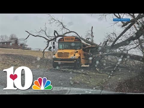 Sevier Co. bus damaged in storms leaving no one hurt