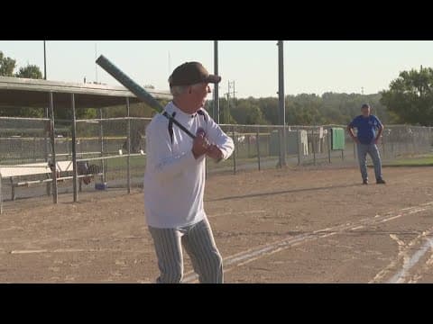 87-year-old plays his final senior softball game after over 20 years