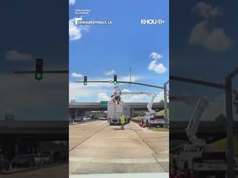 It was a wild ride for this worker in Louisiana. He had minor injuries