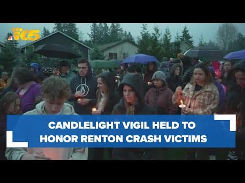 'No words to express the grief': Candlelight vigil held to honor 4 people killed in Renton crash