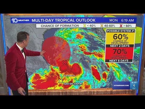 Tracking the Tropics: Disturbance in Gulf of Mexico could develop into season's first named storm |