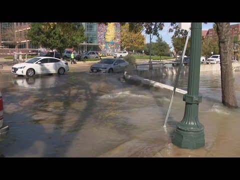 Massive water leak causing problems in downtown Houston