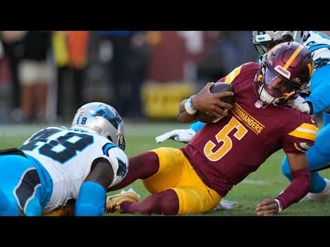 WATCH: Commanders coach Dan Quinn gives Jayden Daniels injury update