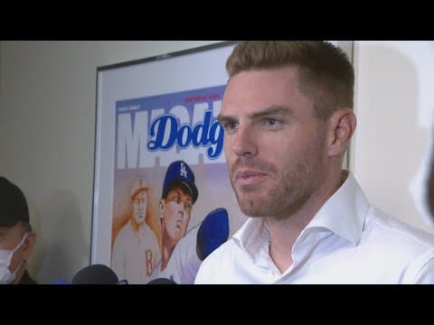 Freddie Freeman talks to media following 2022 All-Star Game
