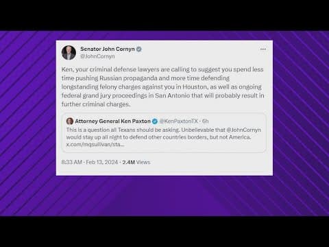 John Cornyn, Ken Paxton trade jabs over Ukraine aid