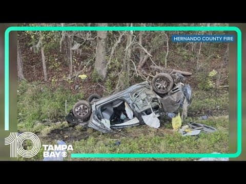 1 airlifted to hospital after rollover crash on I-75 in Brooksville
