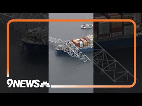 What the collapsed Baltimore bridge looks like as helicopter surveys wreckage