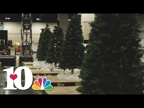 Fantasy of Trees setting up in Knoxville Convention Center