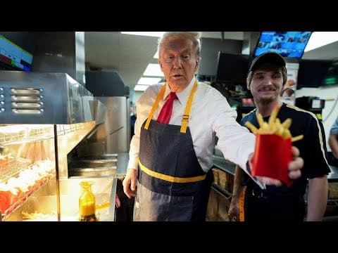 Trump works McDonald's fry station, holds drive-thru news conference in Pennsylvania