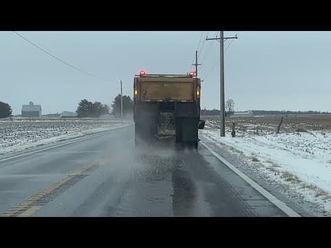 Crews treating roads ahead of expected freezing rain