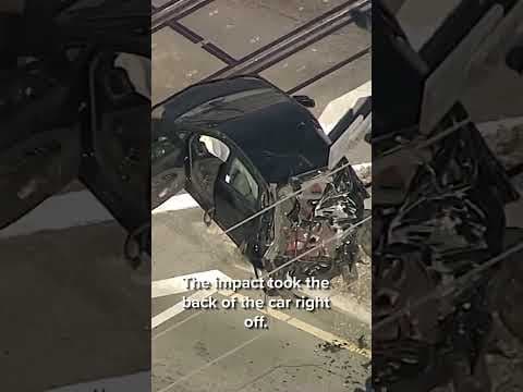 Train slams into car as it crosses tracks