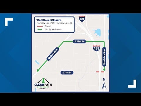 INDOT closing 71st Street on Indy's northeast side for bridge demolition