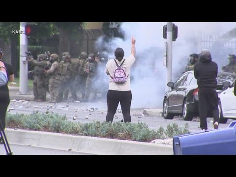 National Guard faces off with protesters hours after arriving in Los Angeles on Trump’s orders