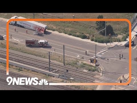 RAW: Roads closed after crash involving A Line and semitruck