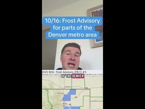 Frost Advisory for parts of the Denver metro area