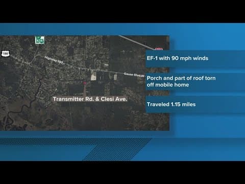 EF-1 tornado confirmed in St. Tammany Parish after Saturday's severe storms in Louisiana