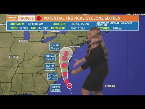 Friday noon tropical update: Tropical storm conditions will impact parts of the US East Coast throug