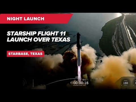 SpaceX Starship Flight 11 launch highlight | Super Heavy megarocket lifts off from Texas