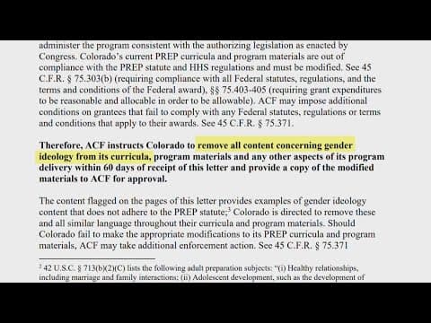 Feds threaten Colorado funding over sex ed curriculum