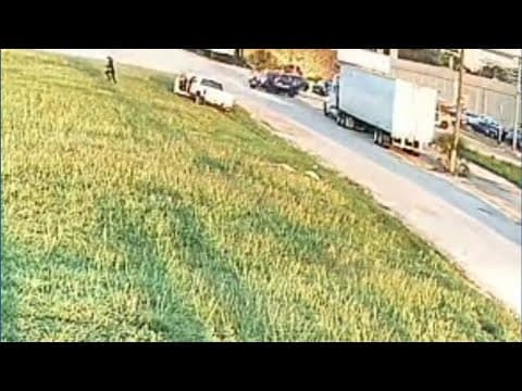 Surveillance video shows police chase and crash