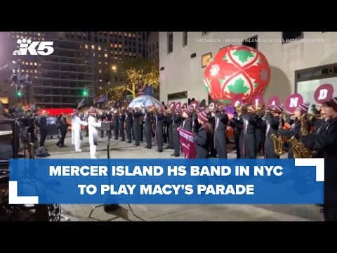 Mercer Island High School band arrives in New York to play in Macy's Thanksgiving Day Parade
