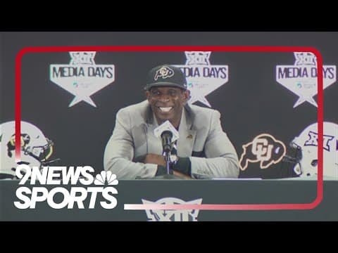 Deion Sanders speaks during Big 12 media days