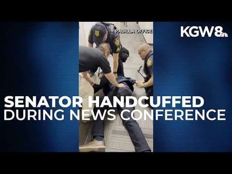 California Sen. Alex Padilla thrown to ground and handcuffed during press conference about ICE raids