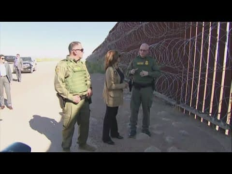 Kamala Harris visits with Arizona Border Patrol Officers