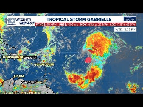 Tracking the Tropics Live: Gabrielle moves through the Atlantic as a tropical storm