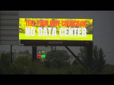 Indianapolis billboard voices opposition to Franklin Township data center