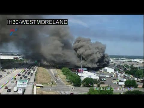 Dallas fire at recycling facility burns large plume of smoke