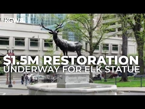 Portland's Thompson Elk statue $1.5M restoration underway, 5 years after protest damage
