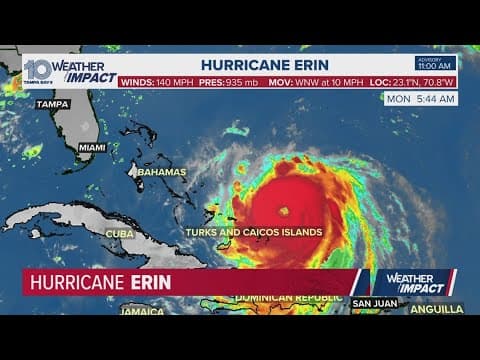 Tracking Hurricane Erin at Category 4 strength