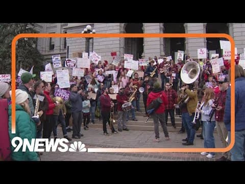 Educators, students gather at Colorado State Capitol to protest potential funding cuts