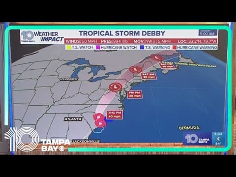 Tracking the Tropics: Tropical Storm Debby makes landfall in South Carolina