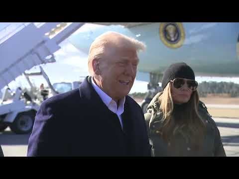 President Trump arrives to Asheville, North Carolina to survey damage from Helene