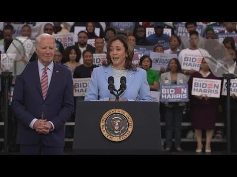 Young voters are outside celebrating Biden's backing of VP Kamala Harris