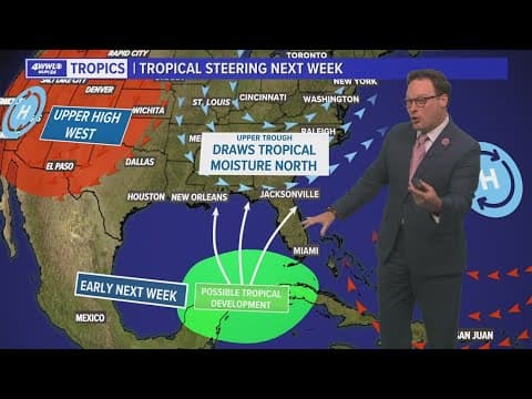 Tuesday night tropical update: Chance for development in Gulf or Caribbean next week