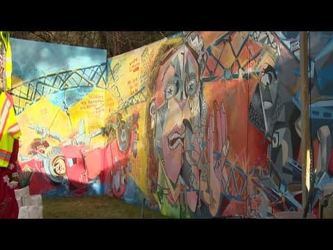 A mural for Bridge collapse victims