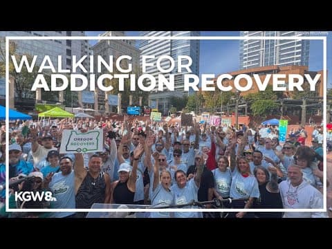 Dozens rally for Portland Walk for Recovery in downtown Portland