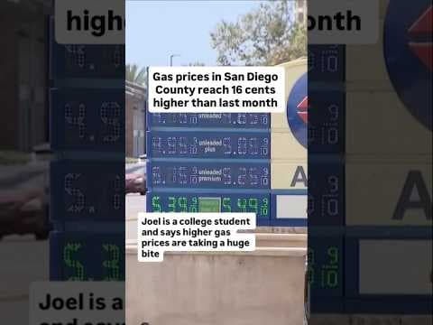 Gas prices in San Diego County reach 16 cents higher than last month