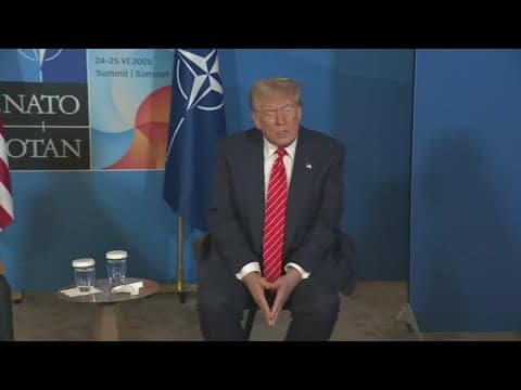 President Trump talks about strikes in Iran at NATO meetings in the Netherlands